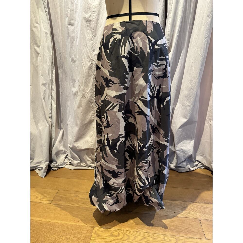 Y2K Camo Parachute Bubble Maxi Skirt S 28” Waist Made In France